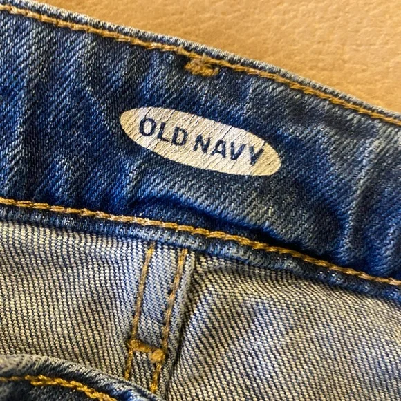 Old Navy Dk Blue Denim Jeans, High Rise, Wide Leg, Size 6 - Picture 5 of 8